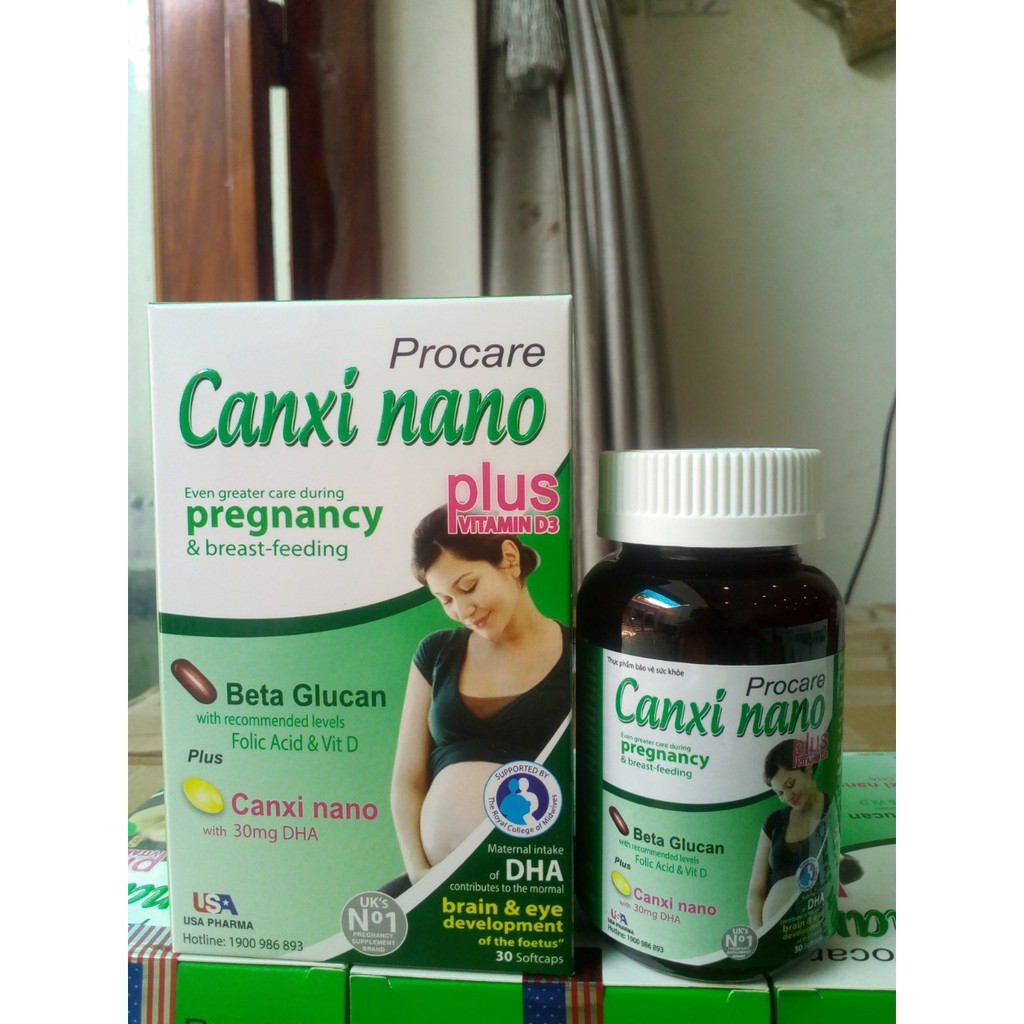 VIÊN UỐNG CANXI NANO PROCARE - BỔ SUNG CANXI CHO PHỤ NỮ CHUẨN BỊ MANG THAI LỌ 30 VIÊN