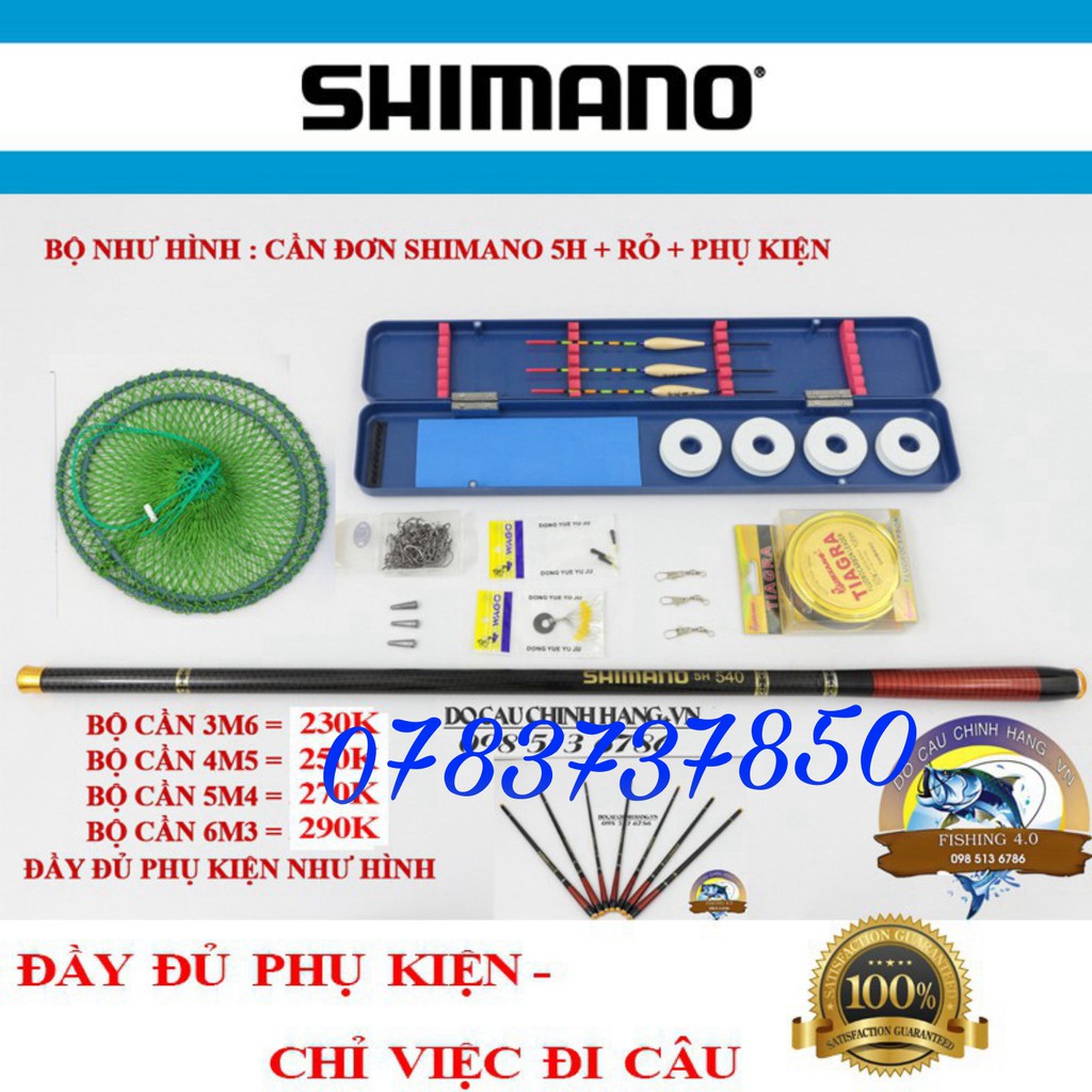 Trọn Bộ Cần Câu Tay Shimano 5h + Giỏ + Phụ Kiện SMN 2019 [docauca2020]