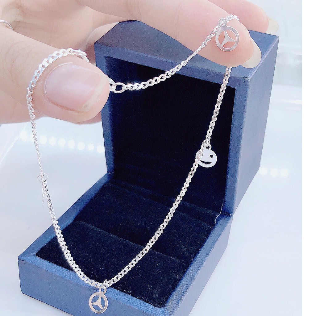 Lắc chân bạc xinh xắn dễ thương hình charm nghộ nghĩnh,VÀNG BẠC AN CHI