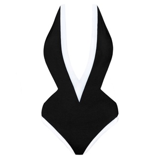 Đồ bơi liền mảnh BOLD BIKINI màu đen xẻ ngực chữ V