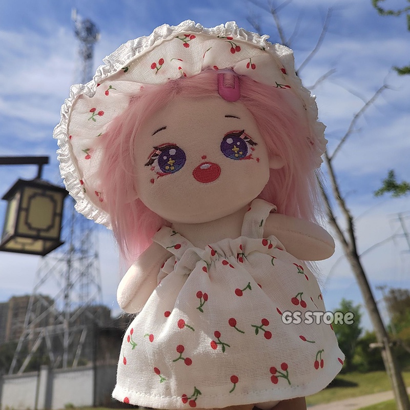 Bộ Đầm Công Chúa + Nón + Quần Lót + Dây Treo Trái Cherry 20cm Làm Quà Tặng Cho Búp Bê Taeyeon Yuri