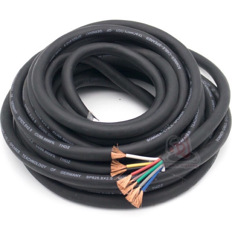 Dây loa 8 ruột 2.5mm dây đông nguyên chất dây dẻo mềm dây sommer germany cuộn 100m, dây loa sommer