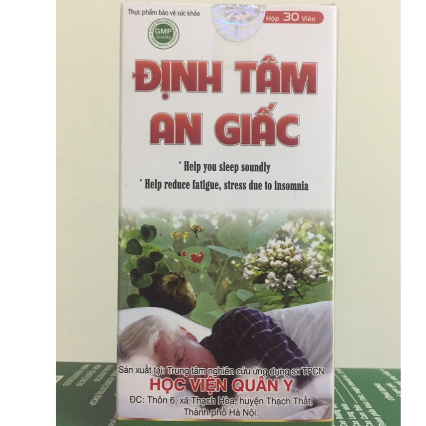 Hết mất ngủ, khó ngủ với Định Tâm An Giấc của Học viện Quân Y ( hộp 30 viên)