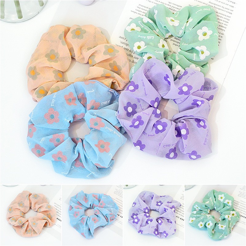 Dây buộc tóc vải Vacone scrunchies hàn quốc họa tiết hoa nhí SC04