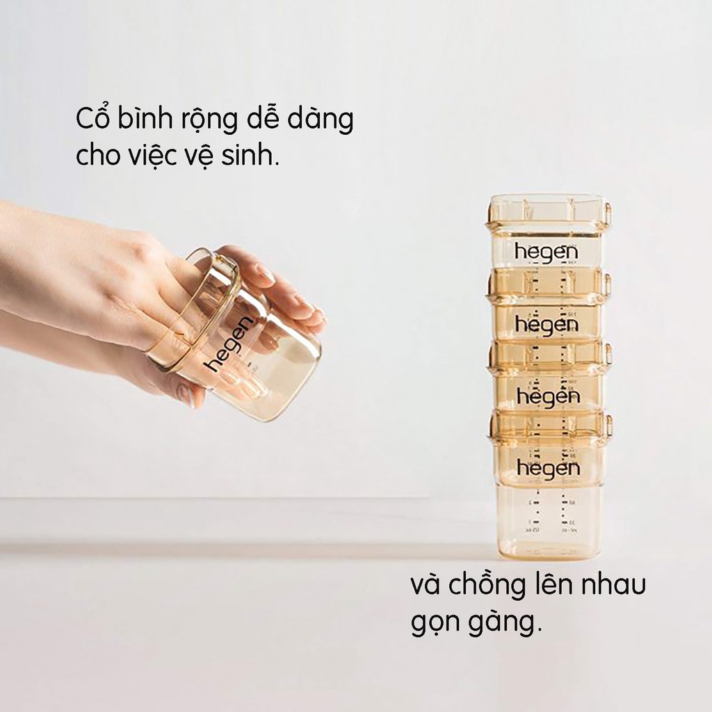 BÌNH SỮA HEGEN PPSU 150ML NÚM TI DÀNH CHO BÉ 0-3 THÁNG TUỔI