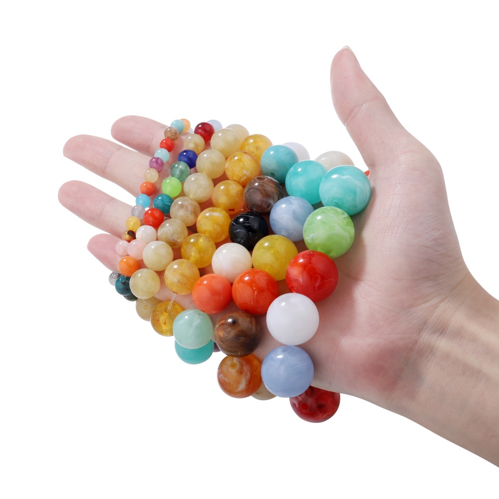 St.kunkka Hạt acrylic Hạt giả đá cho đồ trang sức thủ công 50 cái 6mm