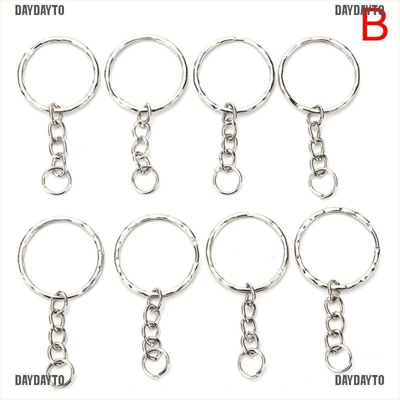 Set 50 Móc Chìa Khóa Bằng Bạc Bóng DIY