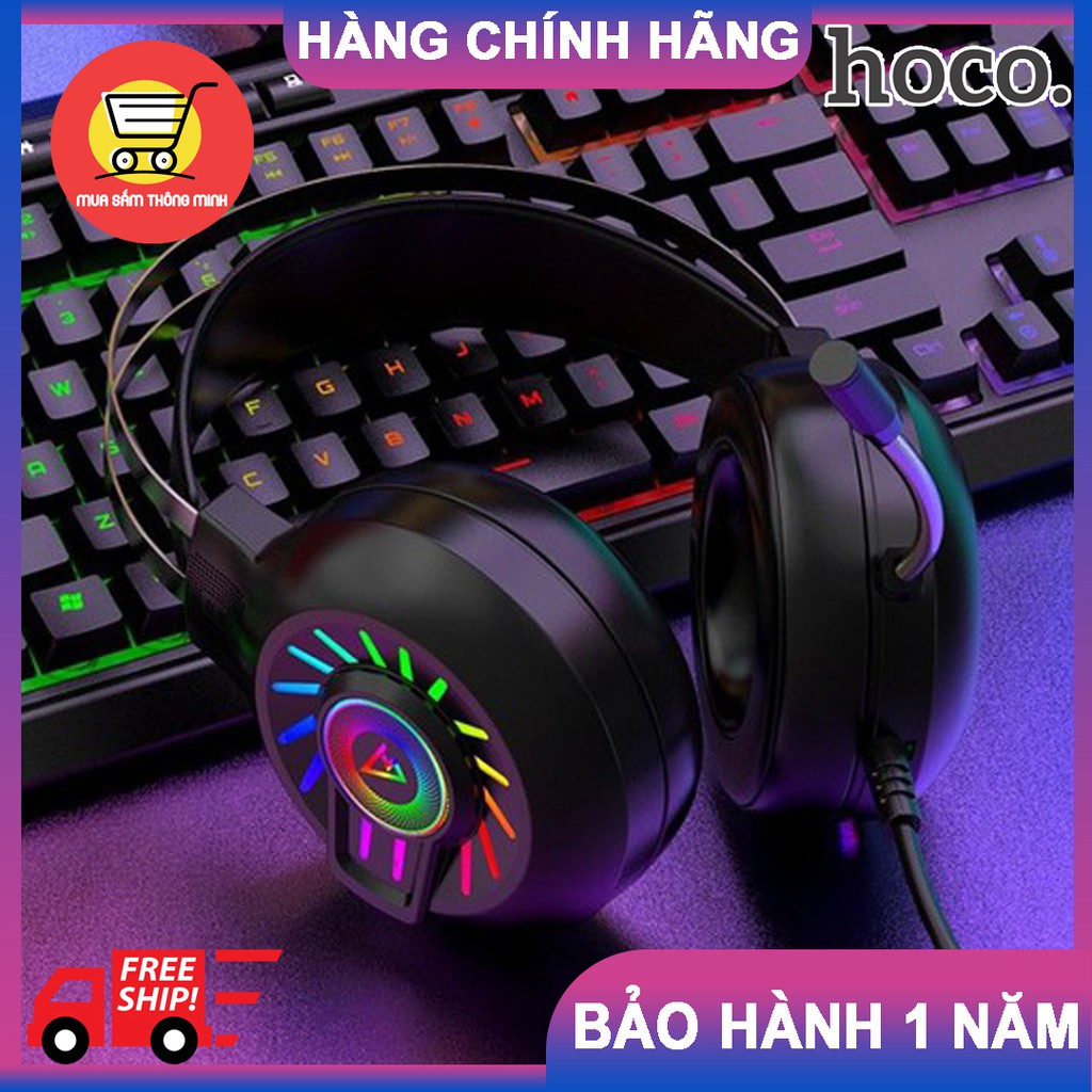 Tai nghe Gaming Hoco ESD04 đèn LED cực đẹp, tai nghe dành cho game thủ, âm bass to, có mic đàm thoại