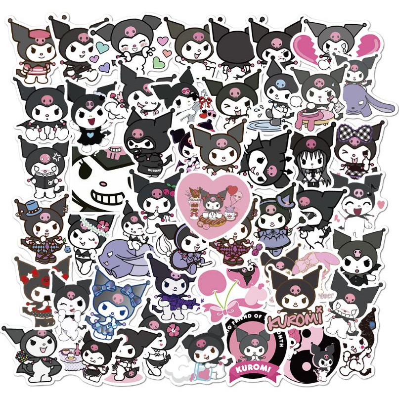 Sticker Kuromi nhựa PVC không thấm nước, dán nón bảo hiểm, laptop, điện thoại, Vali, xe, Cực COOL #185