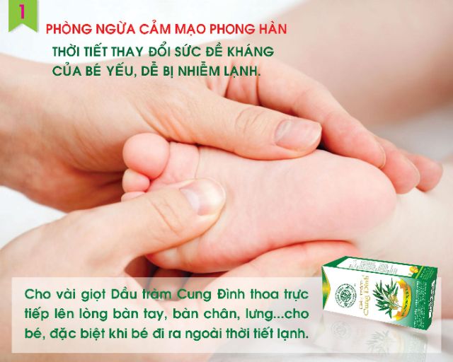 (Chính hãng)Dầu tràm Cung Đình Gold 50ml trị họ phòng bệnh tránh côn trùng cắn cho bé