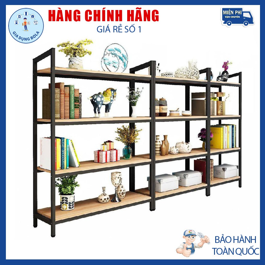 KỆ SẮT ĐA NĂNG ĐỂ HÀNG 4 tầng dài 1.5m, 1.2m, 1m, 0.6m, kệ trưng bày cửa hàng LẮP RÁP THÔNG MINH hiện đại chịu tải cao