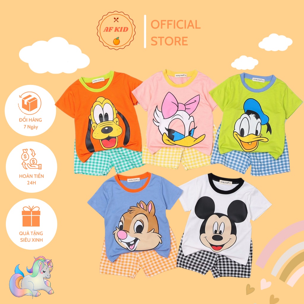 Bộ cộc tay cho bé 💖 Bộ cộc tay DISNEY cho bé trai bé gái 💖 chất thun lạnh cao cấp siêu mềm siêu mát