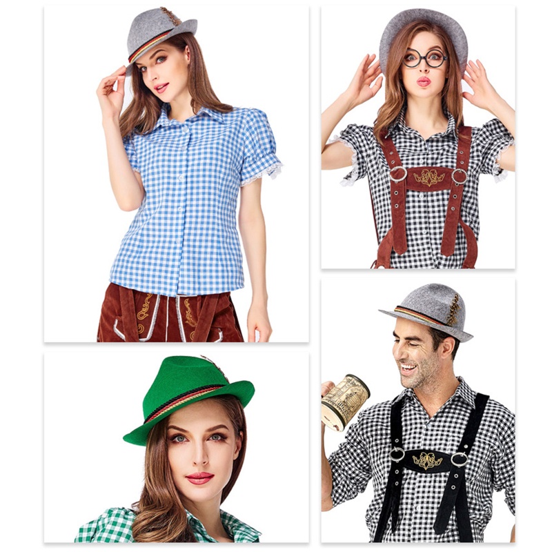 Mũ Chống Nắng Đính Lông Vũ Kiểu Tây Đức Cổ Điển