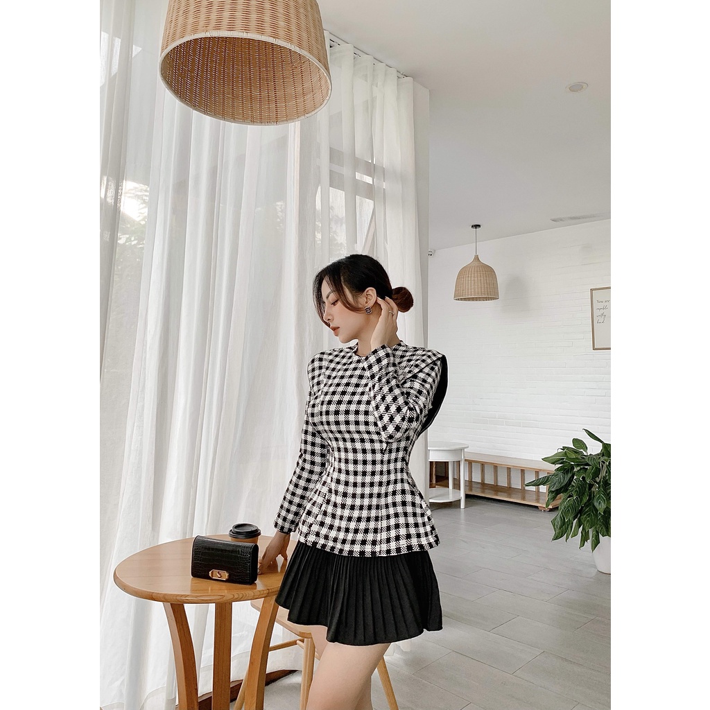  Áo Cecil Tweed Ricci thiết kế chất liệu Tweed caro cao cấp mềm | RICCI OFFICIAL | BigBuy360 - bigbuy360.vn