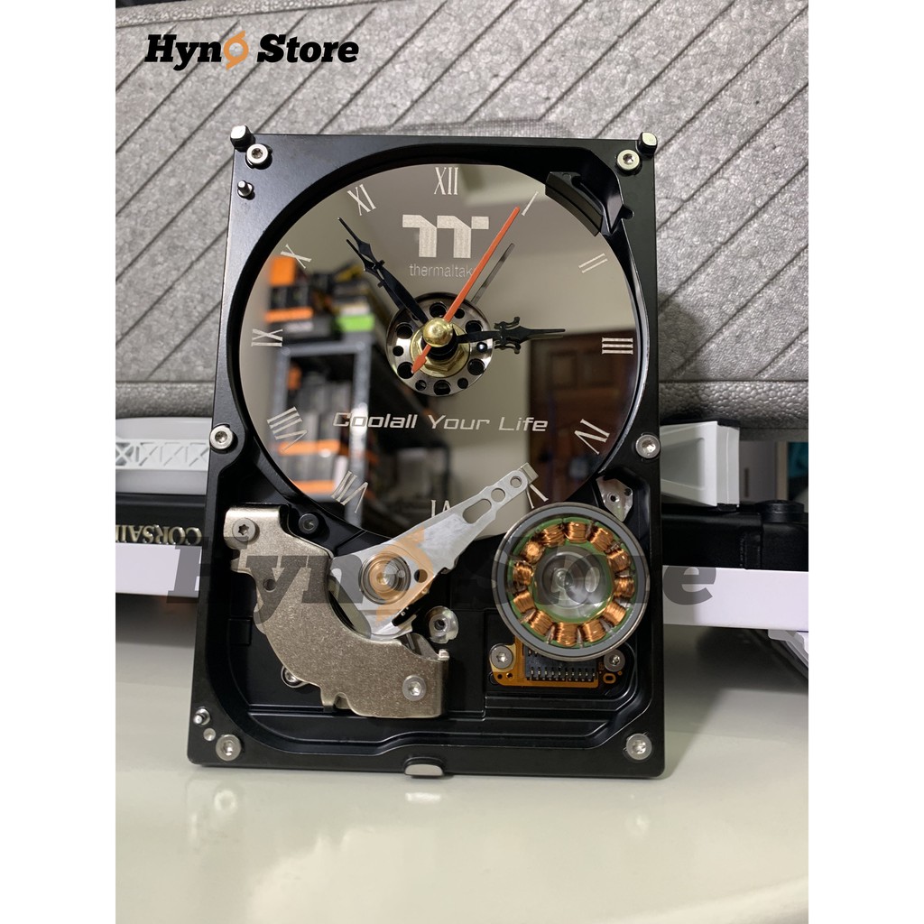 Đồng hồ handmade logo Thermaltake làm từ ổ cứng HDD – Hyno Store