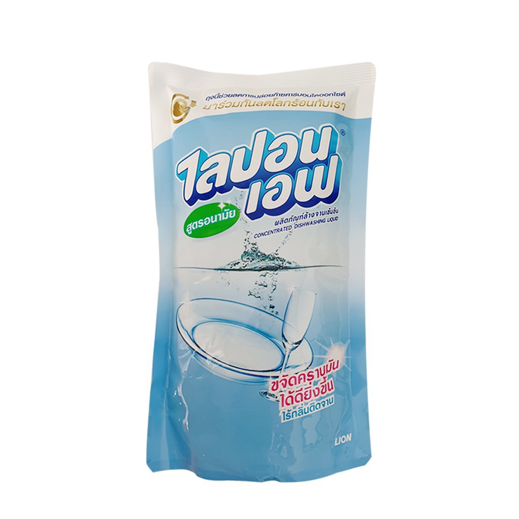 Nước rửa bát không mùi LIPON F Thái Lan 550ml - túi xanh dương - Dishwashing detergent