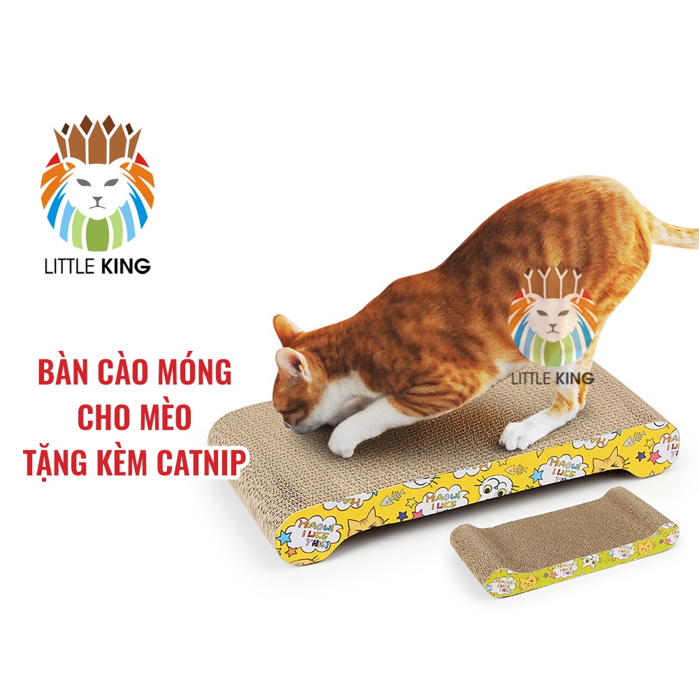 Bàn cào móng cho mèo chất liệu bìa carton tặng kèm catnip cho mèo Little king pet shop