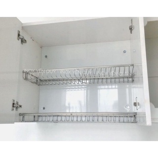 GIÁ BÁT INOX TỦ TRÊN 2 TẦNG CÓ KHAY NƯỚC