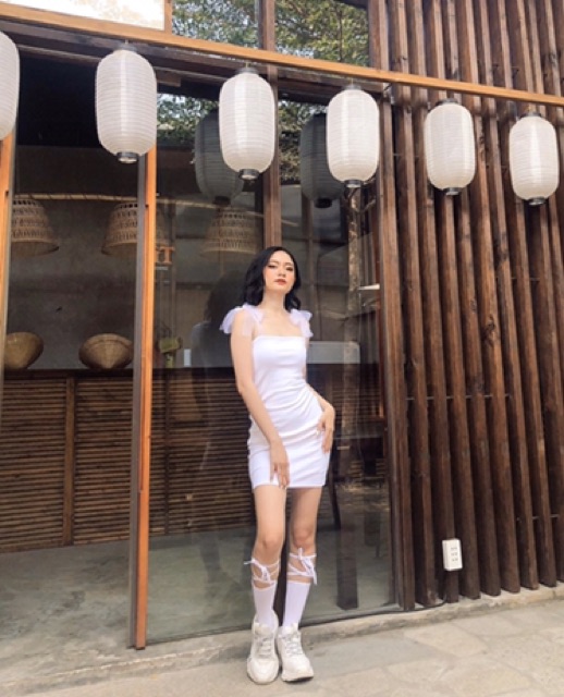 Đầm Cột Dây Ruy Băng Nữ Tính D7