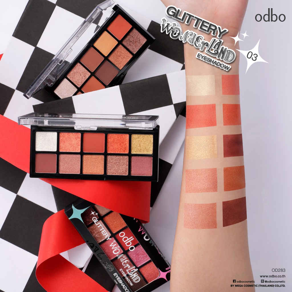 [Auth Thái] Bảng Màu Mắt Odbo Có Nhũ Tông Đỏ Cam Đất Wonderland OD283 - Bảng Phấn Mặt Odbo Có Nhũ Tông Đỏ Đất Wonderland | BigBuy360 - bigbuy360.vn