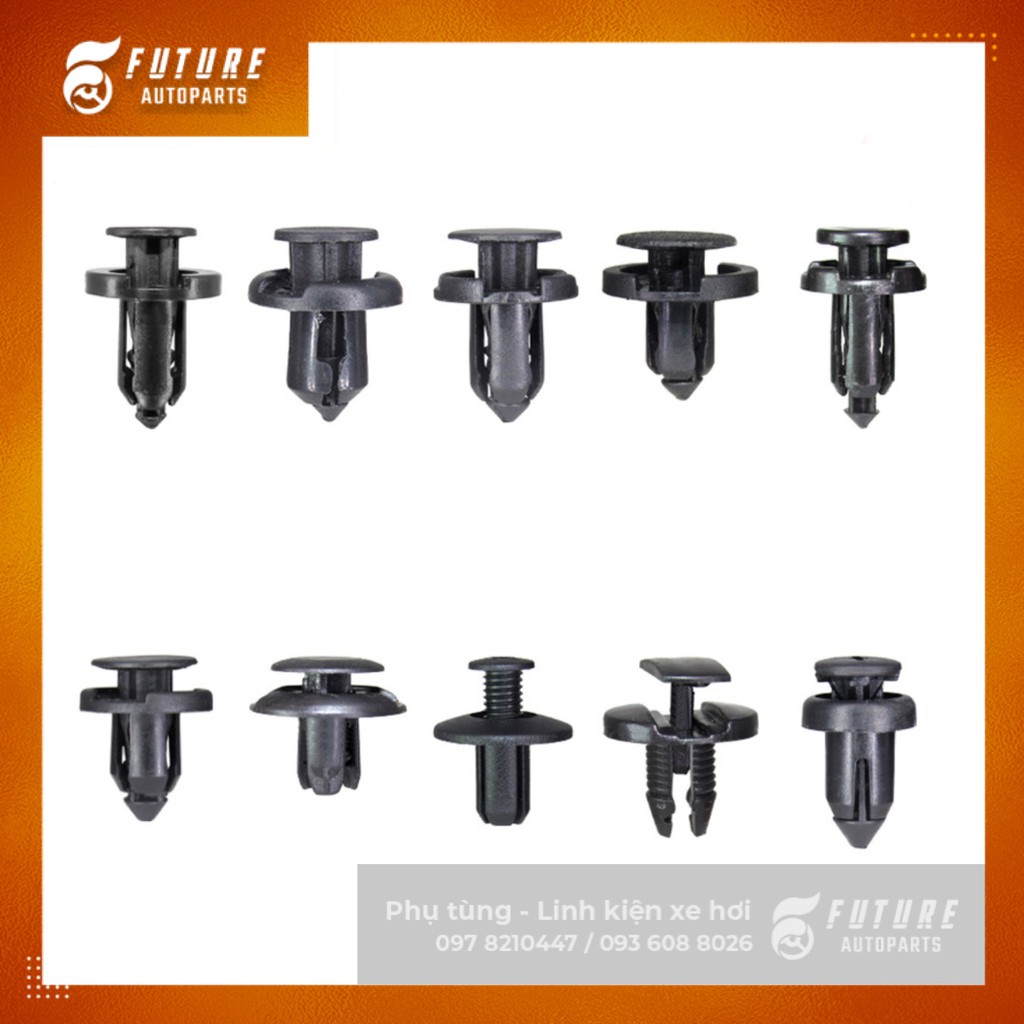 Bộ 10 loại vít nhựa, chốt nở nhựa dành cho xe ô tô - Future Autoparts