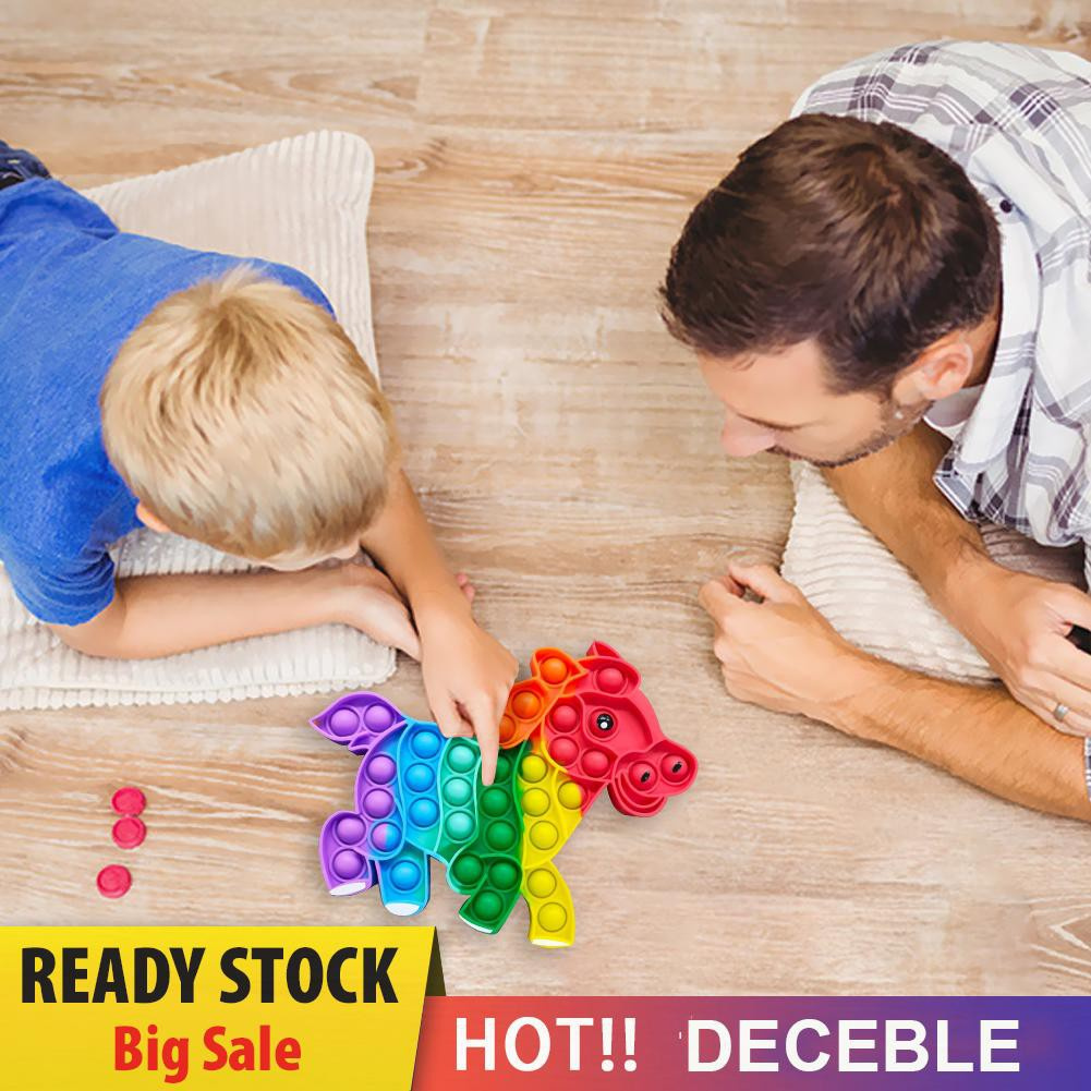 Pop It Fidget Đồ chơi Silicone Cartoon Horse Push Bubble Anti Stress Fidget Sensory Đồ chơis Rainbow