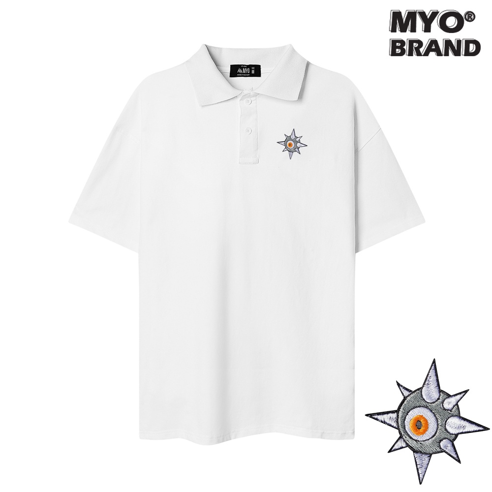 Áo Polo Nam Tay Lỡ MYO Thêu Hình Quái Vật Một Mắt