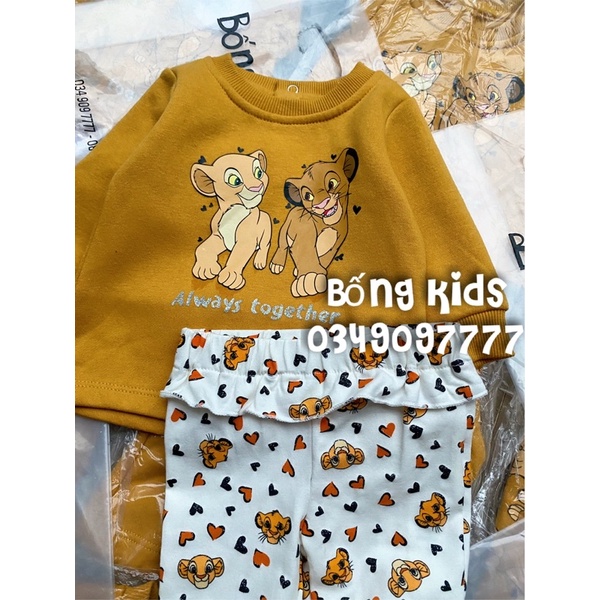 Bộ Nỉ Legging Bé Gái LionKing PR