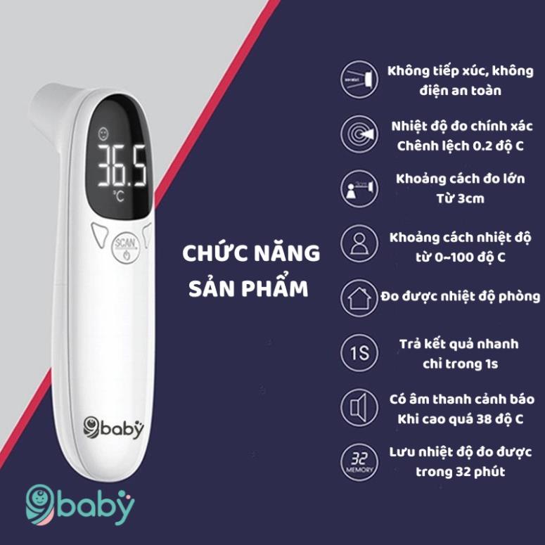 FREE SHIP !!! Nhiệt kế điện tử hồng ngoại đa năng 9BABY chính hãng bảo hành 2 năm