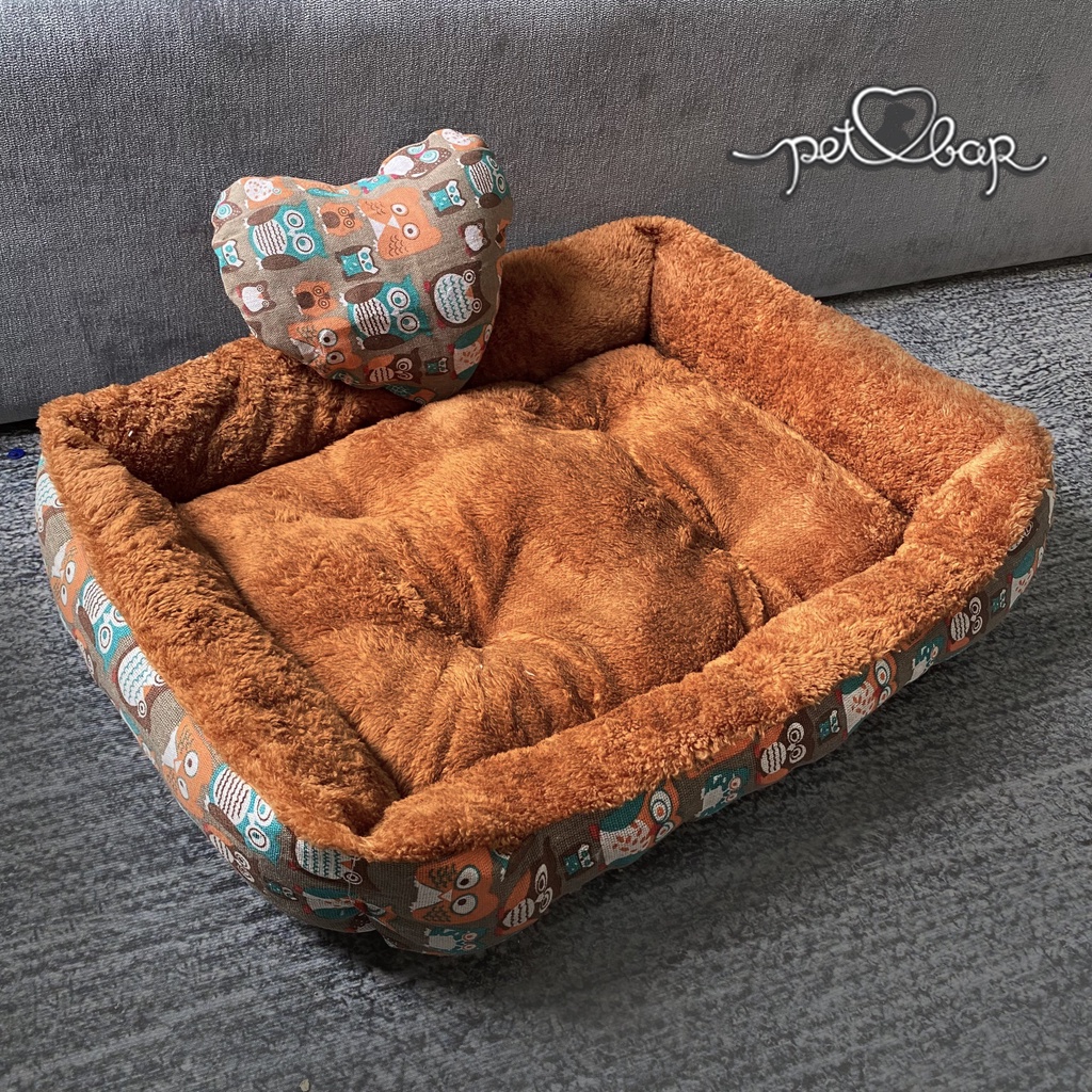 (Ảnh thật) Đệm cho chó mèo Kèm gối trái tim cao cấp, Ổ cho thú cưng dày dặn mẫu mới 2022