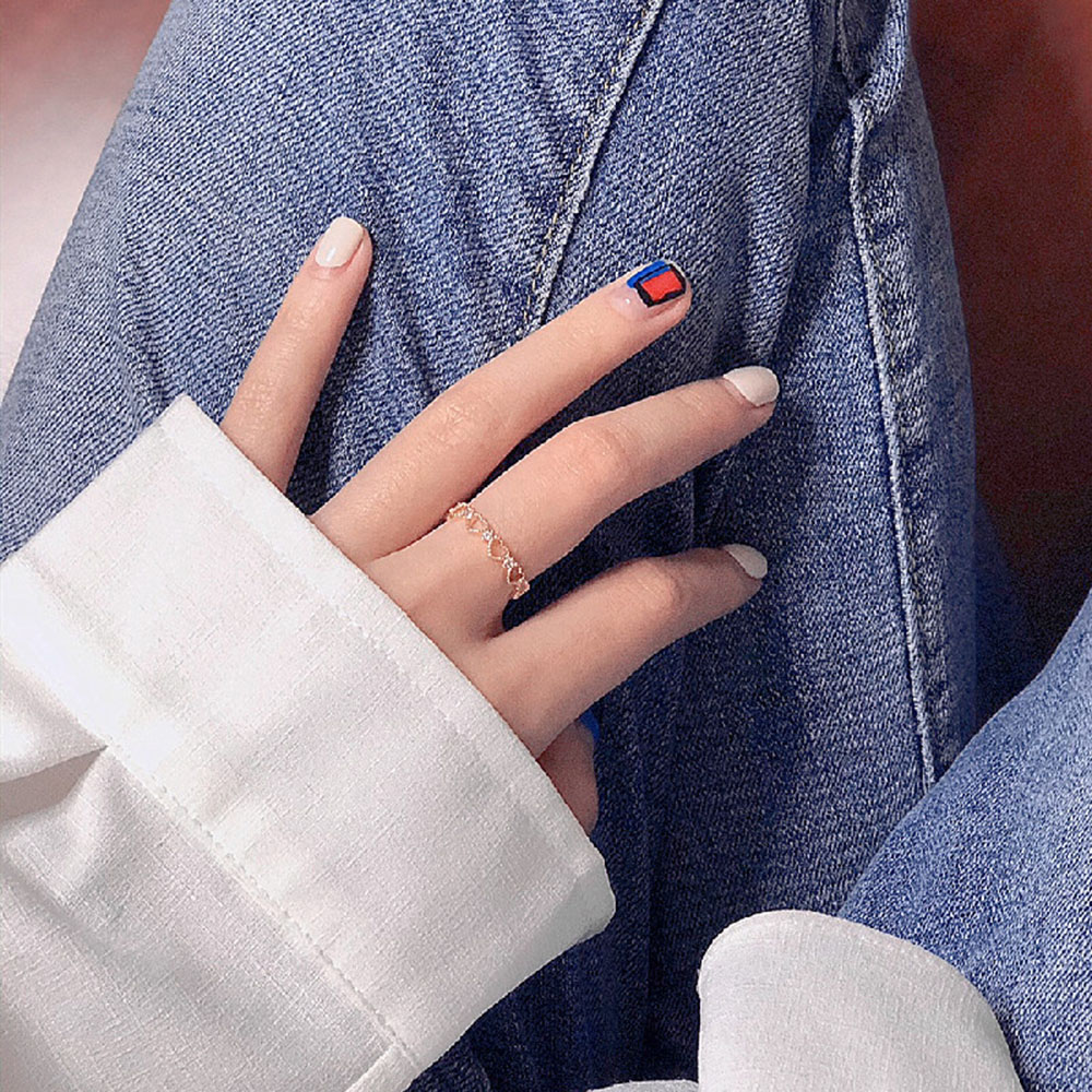 Nhẫn YANQUEENS kim loại kiểu trái tim phong cách Hàn Quốc cho nữ