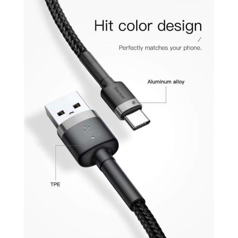 Dây sạc type c baseus cafule dài 1m cáp sạc usb typec sạc nhanh - Pic Store