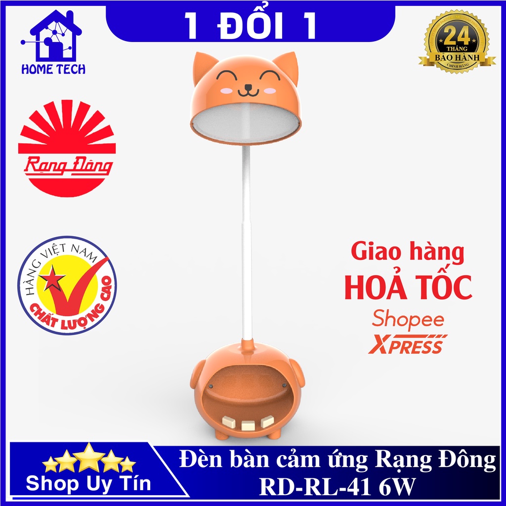 Đèn Học Để Bàn Cảm Ứng Rạng Đông RD-RL-41 6W thiết kế thú cưng dễ thương, cảm ứng phần tai thú độc đáo hấp dẫn