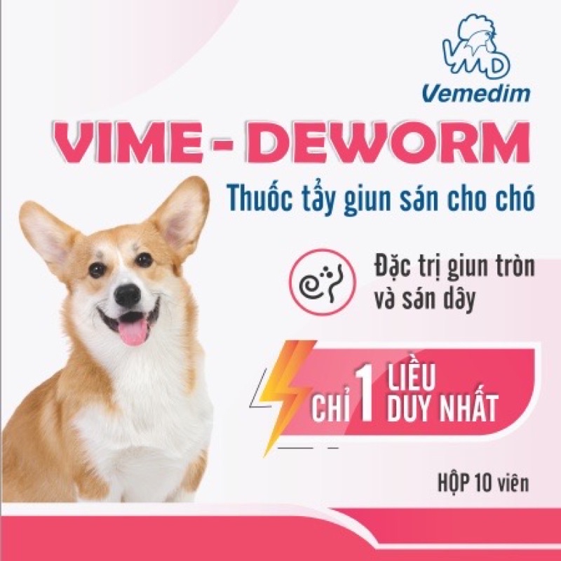 Viên Bảo Vệ Chó Khỏi Giun, Sán Vime-Deworm(1 Viên)