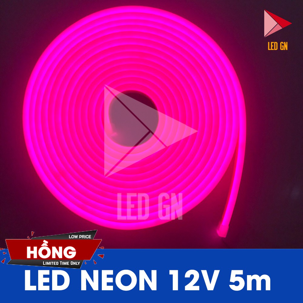 LED Dây Neon Dẻo 12V 5m - Đủ 8 Màu