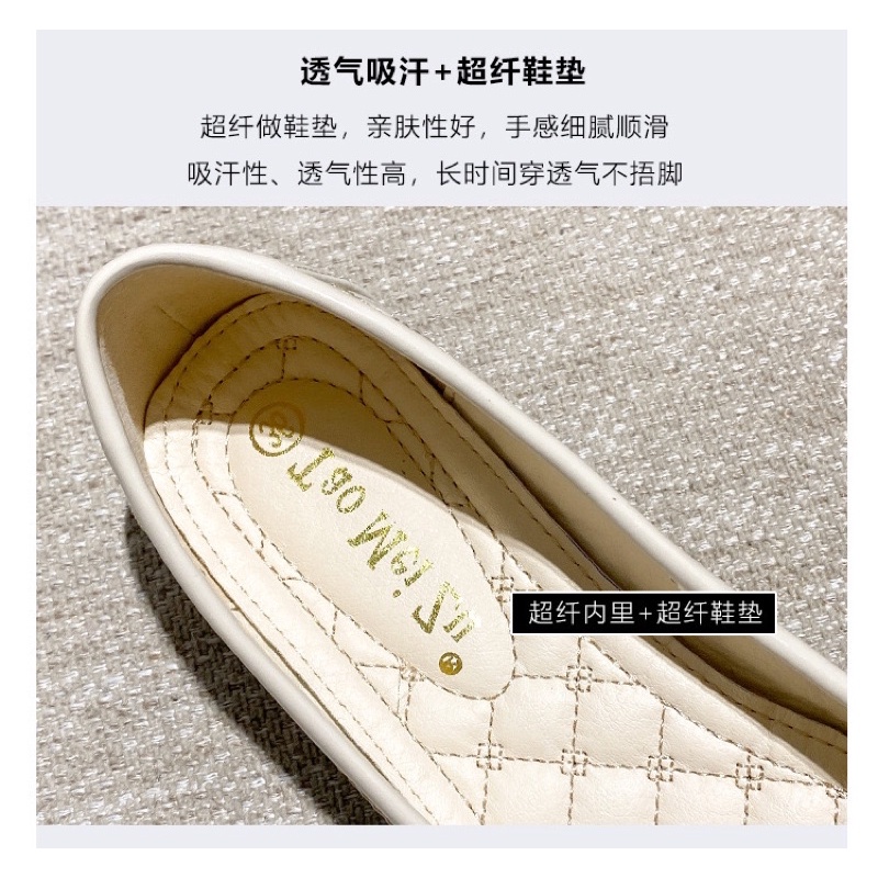 (HÀNG CÓ SẴN) Giày búp bê da bóng mũi tròn khoá xích BIG SIZE 41-43