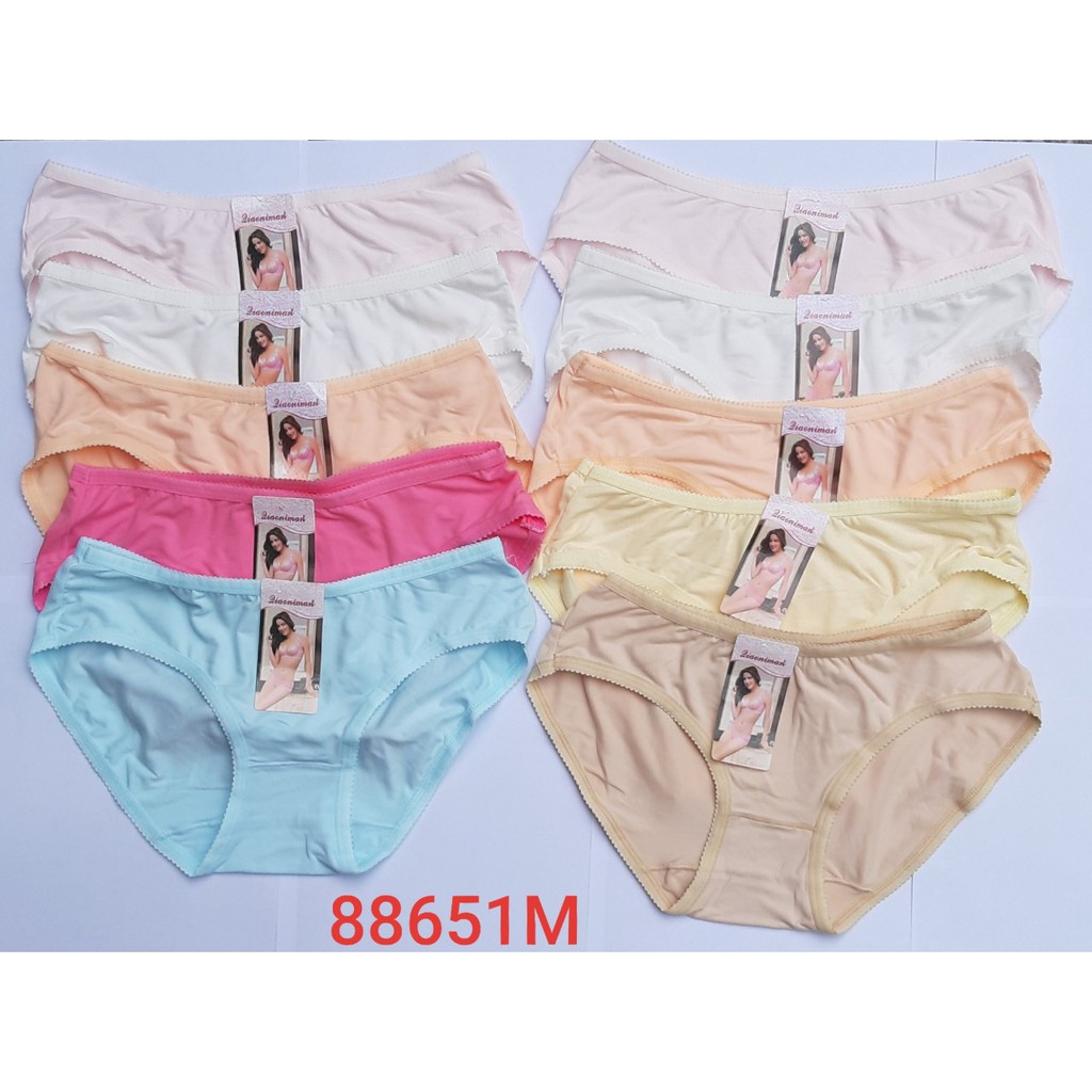 [màu trắng] 10 cái Quần lót nữ Thái Lan 100% Thun Cotton mềm mịn thoáng mát