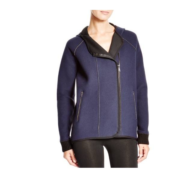 Áo Khoác Nỉ Dây Kéo Túi Nón ELIE TAHARI SPORT Màu Xanh Đen lỗi khóa kéo dính keo - Size L - 0344