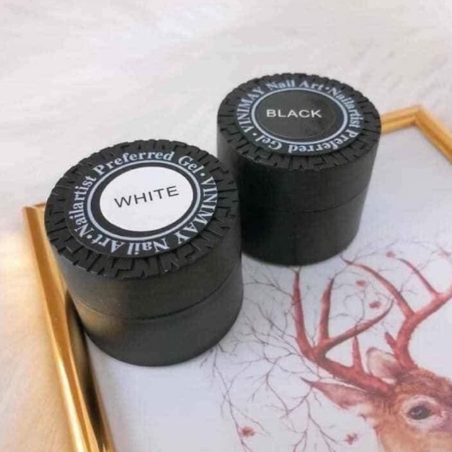 Gel nhện vinimay đen trắng trang trí móng