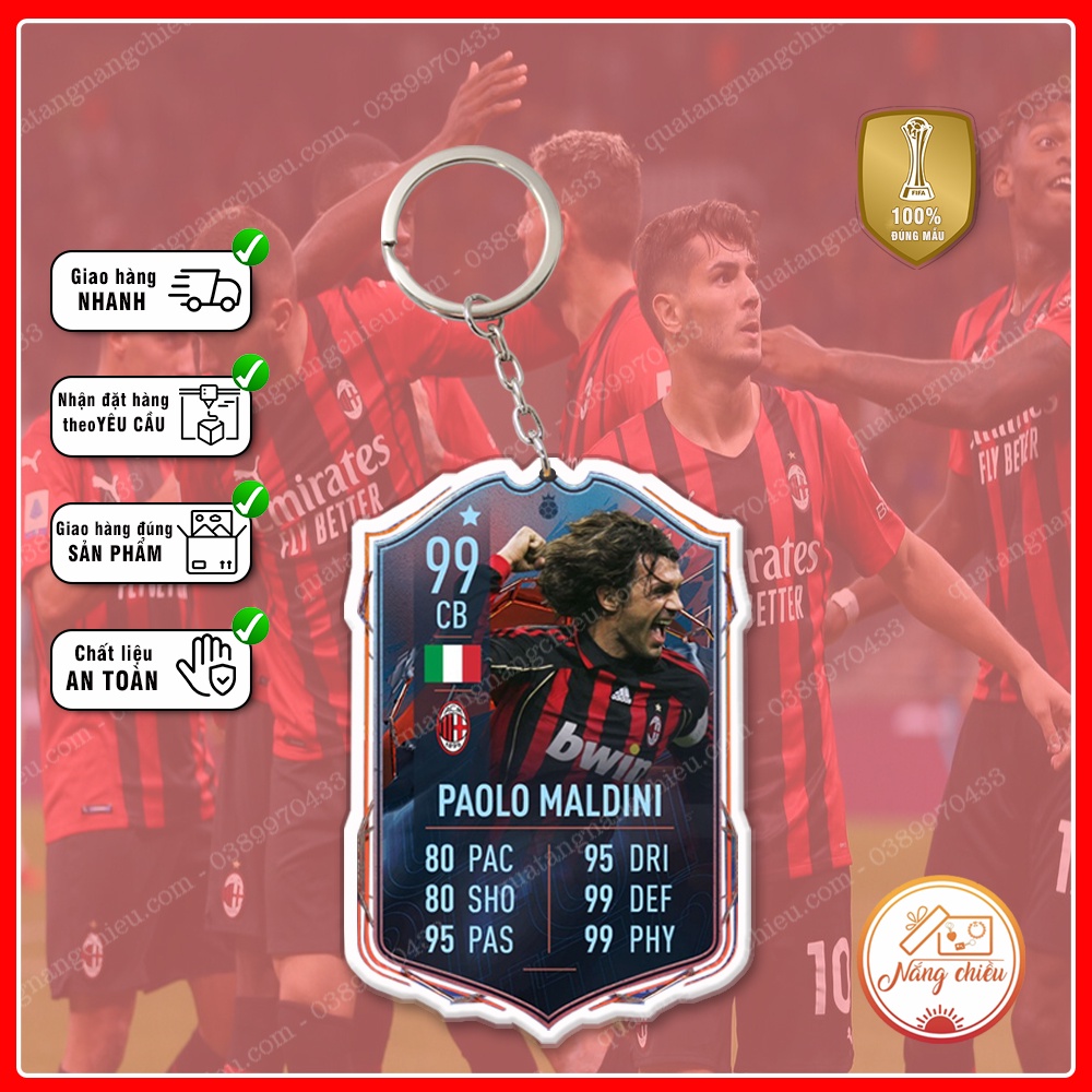 Móc khóa CLB AC MIilan, Móc khóa thẻ cầu thủ - Thiết kế với mọi nhân vật ☘️MÓC KHÓA THẺ CẦU THỦ☘️