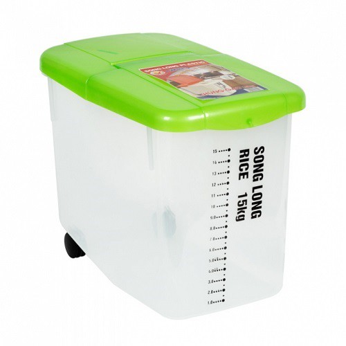 Thùng đựng gạo 15kg Song Long có bánh xe