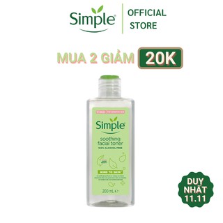 Nước Hoa Hồng Cân Bằng Da Dịu Nhẹ Simple Kind To Skin Soothing Facial Toner 200ml