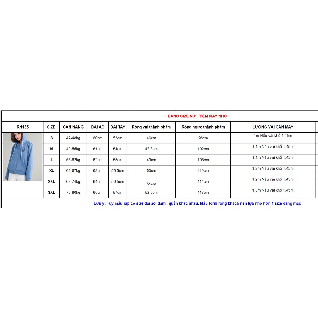 RN135_Rập giấy may áo khoác nữ