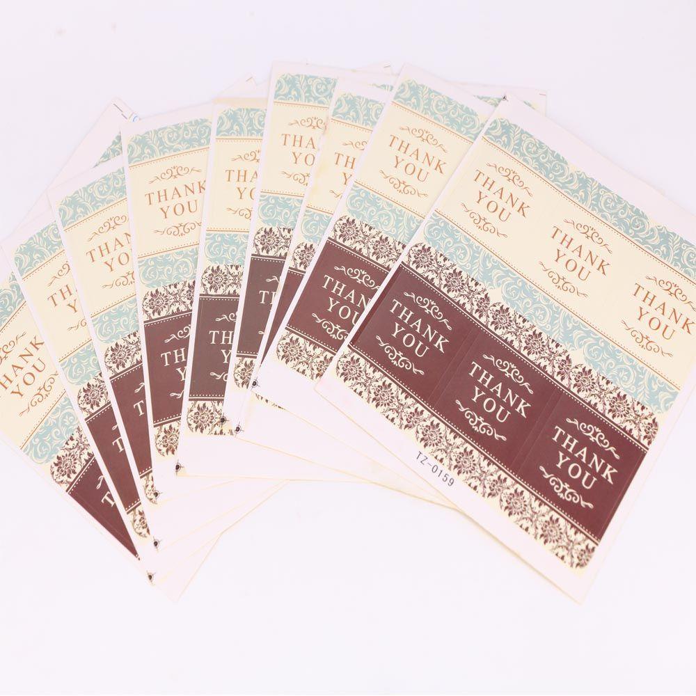 PEWANY Nhãn Dán Trang Trí Hộp Bánh Tự Dính Họa Tiết Chữ Thank You Kiểu Vintage Sáng Tạo