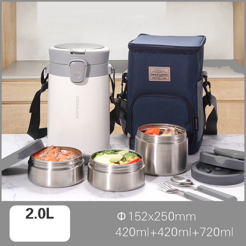 Bộ Hộp Cơm Giữ Nhiệt Lock&Lock Easy Take Lunch Box LHC8034-LHC8039 (2000ml)