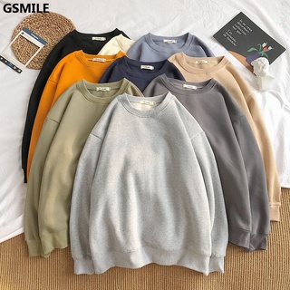 Áo Sweater Nữ Tay Dài Dáng Rộng Màu Trơn Phong Cách Hàn Quốc Cá Tính Với 9 Màu Lựa Chọn