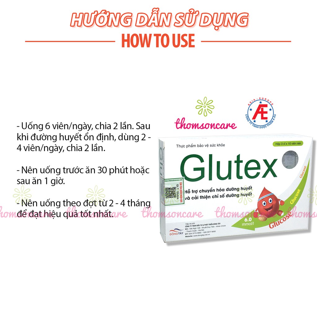 Glutex - Mua 6 tặng 1 bằng tem tích điểm - Hỗ trợ ổn định đường huyết, giảm tiểu đường từ mướp đắng, lá xoài