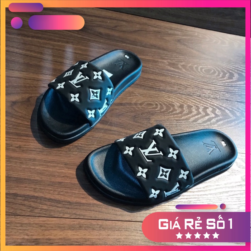 DÉP QUAI NGANG LV VÂN HOA TRẮNG - DÉP NAM EO VI QUAI HOA Rẻ Nhất Shopeee