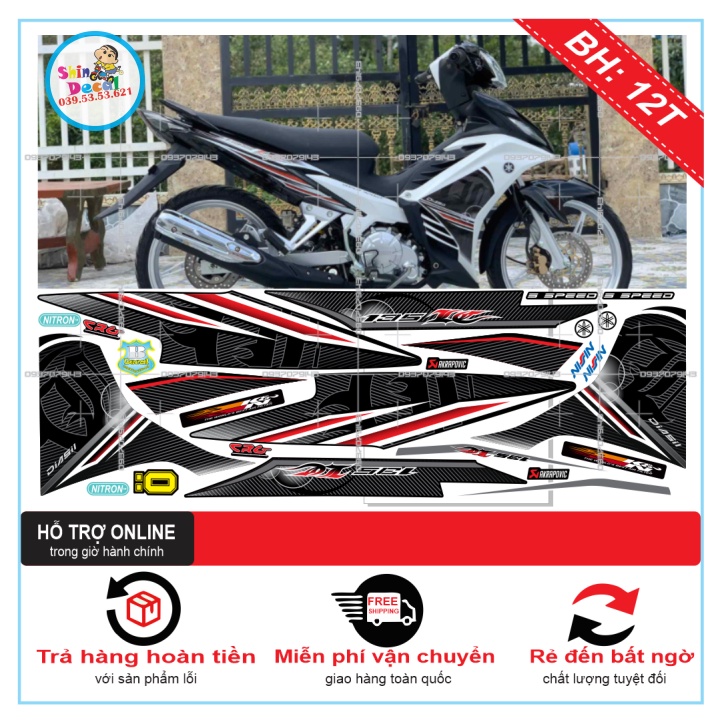 TEM RỜI EX 2011 LC TRẮNG ĐEN -- SHIN DECAL 2