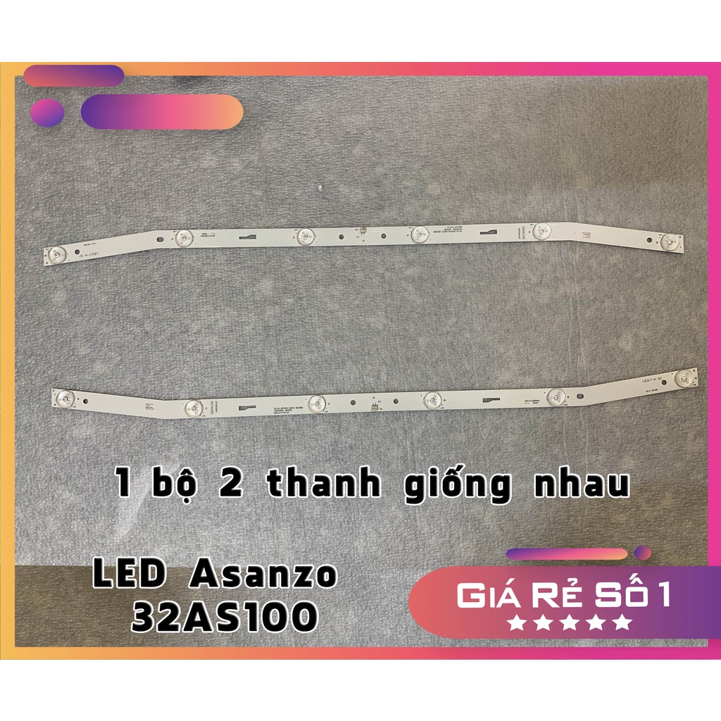 Thanh LED Tivi Asanzo 32inch - Lắp zin tivi 32AS100 - 1 bộ 2 thanh cong 6 bóng giống nhau - LED MỚI 100% nhà máy